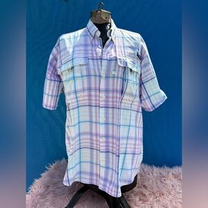 🎣 Columbia PFG Super Bahama Short Sleeve Fishing Shirt Size S